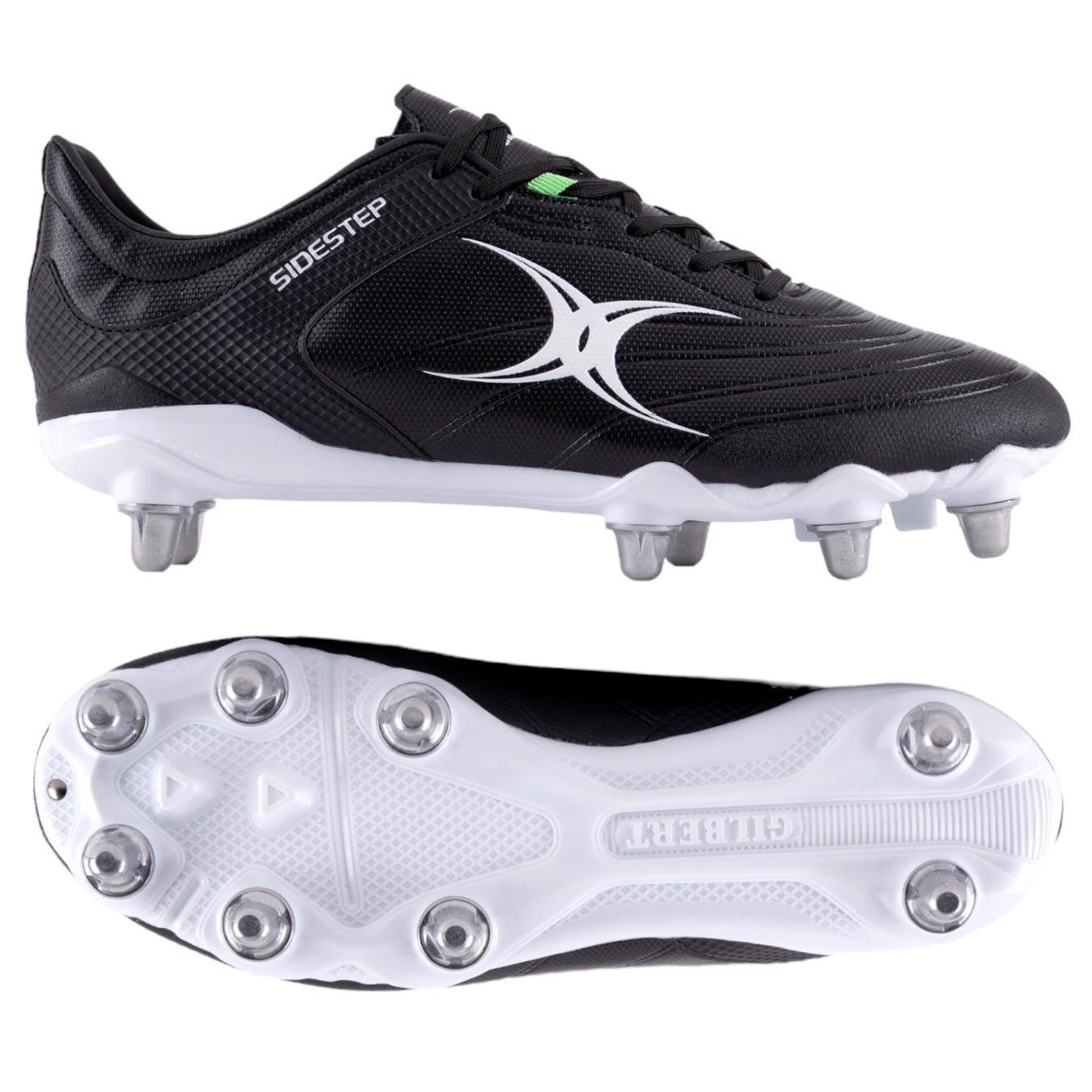 Gilbert Sidestep X15 LO 8S Rugby Boots BLACK