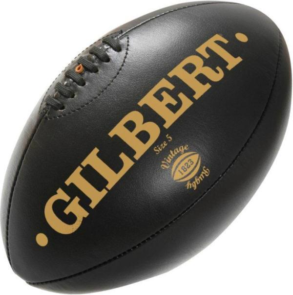 Gilbert Dark Leather Vintage Rugby Ball SIZE 5