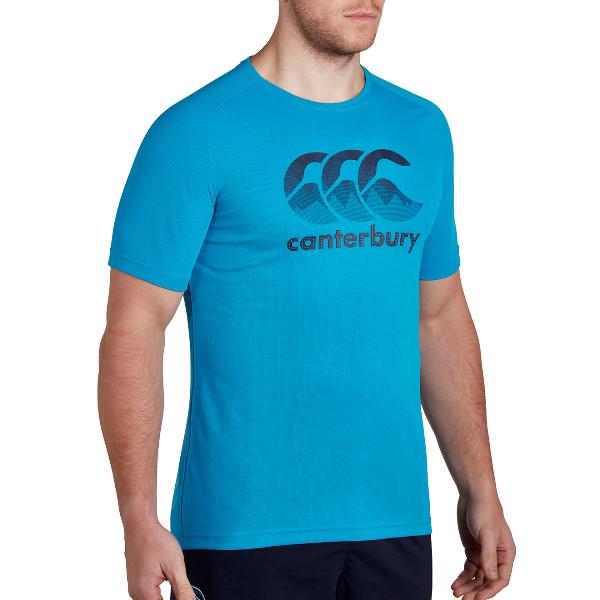 Canterbury Vapodri Poly Large Logo Tee BLUE - RUGBY CLOTHING