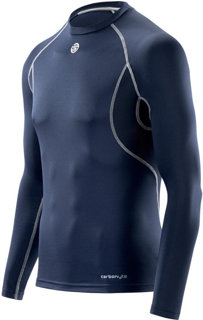 Skins Carbonyte THERMAL Long Sleeve Base Layer Top NAVY