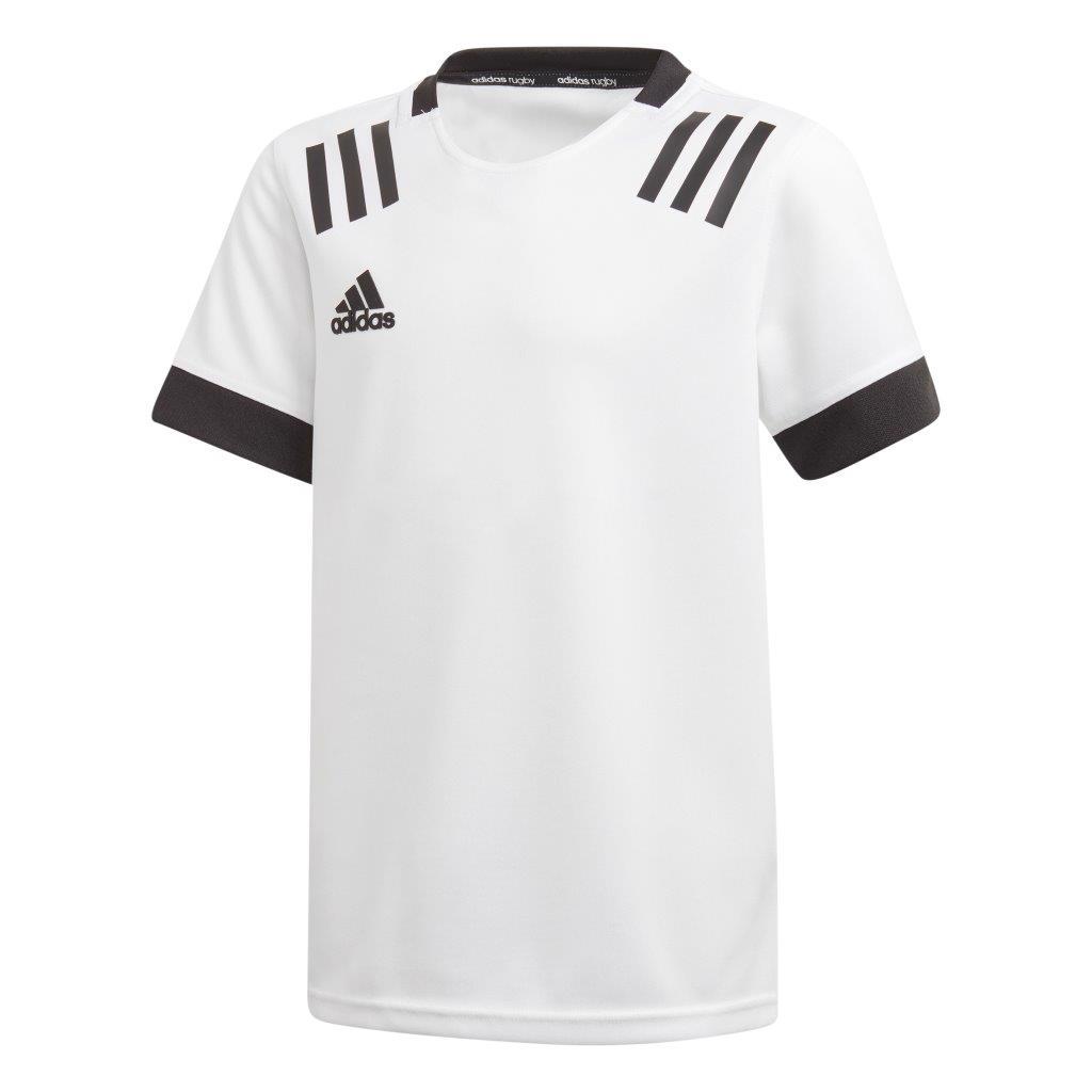 adidas 3 Stripe Rugby Jersey WHITE/BLACK, JUNIOR