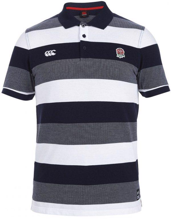 Canterbury England Rugby Textured Stripe Polo