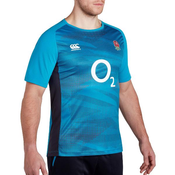 Brand New England Rugby Canterbury Vapordri Drill T-Shirt Blue 