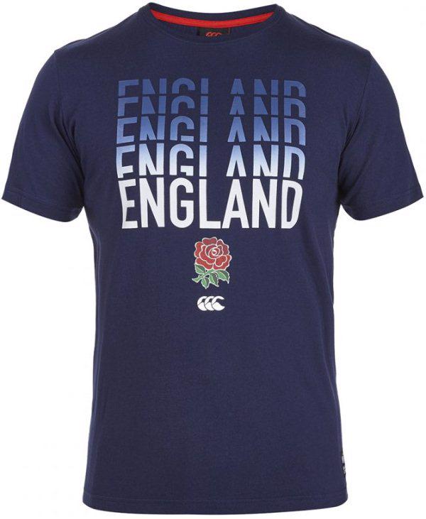 Canterbury England Rugby Stacked Tee PEACOAT