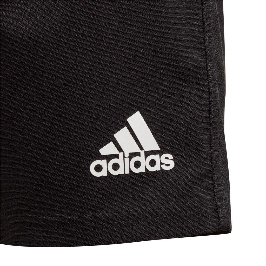 adidas 3 Stripe Rugby Shorts JUNIOR BLACK/WHITE - RUGBY CLOTHING