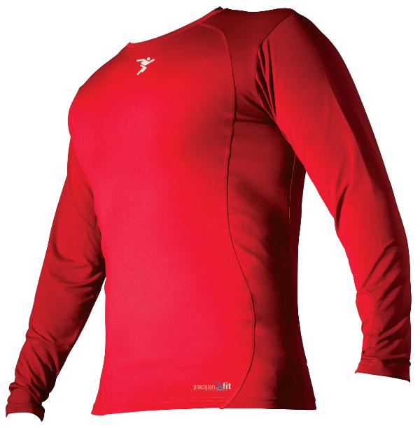 Precision Fit Crew Long Sleeve Base Layer JUNIOR RED