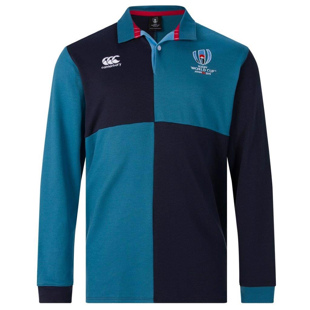 Canterbury Mens RWC 2019 Pique Rugby Polo T-Shirt Top Navy 