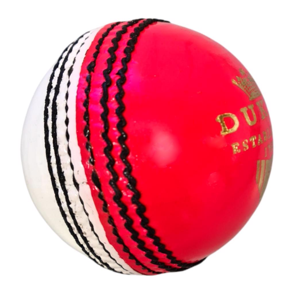 Dukes Leather Coaching 'A' Cricket Ball PINK/WHITE, JUNIOR