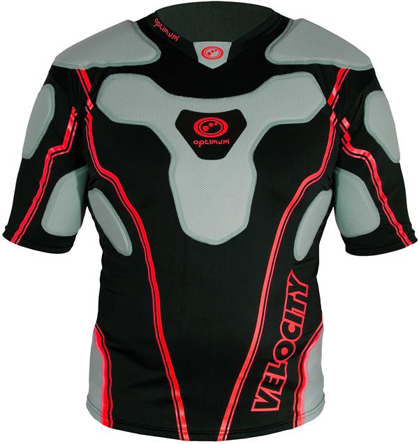 Optimum Velocity Rugby Protective Top BLACK/RED