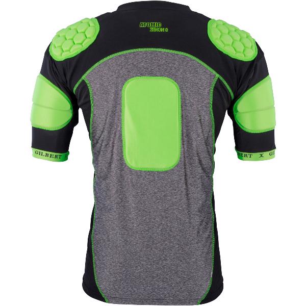 Clearance New Gilbert Rugby Atomic Zenon Bodyarmour Black/Green Large