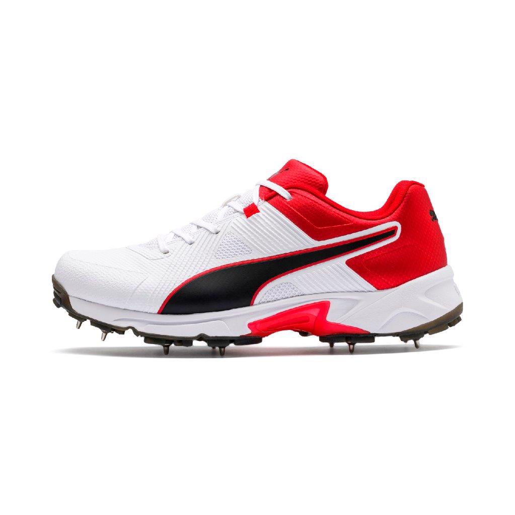 Puma Cricket 191 Spike Shoe WHITE/RED CRICKET SHOES