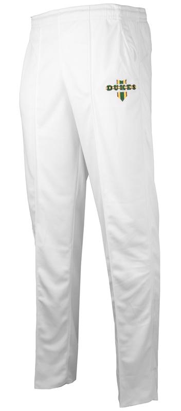 Dukes Bright White Cricket Trousers