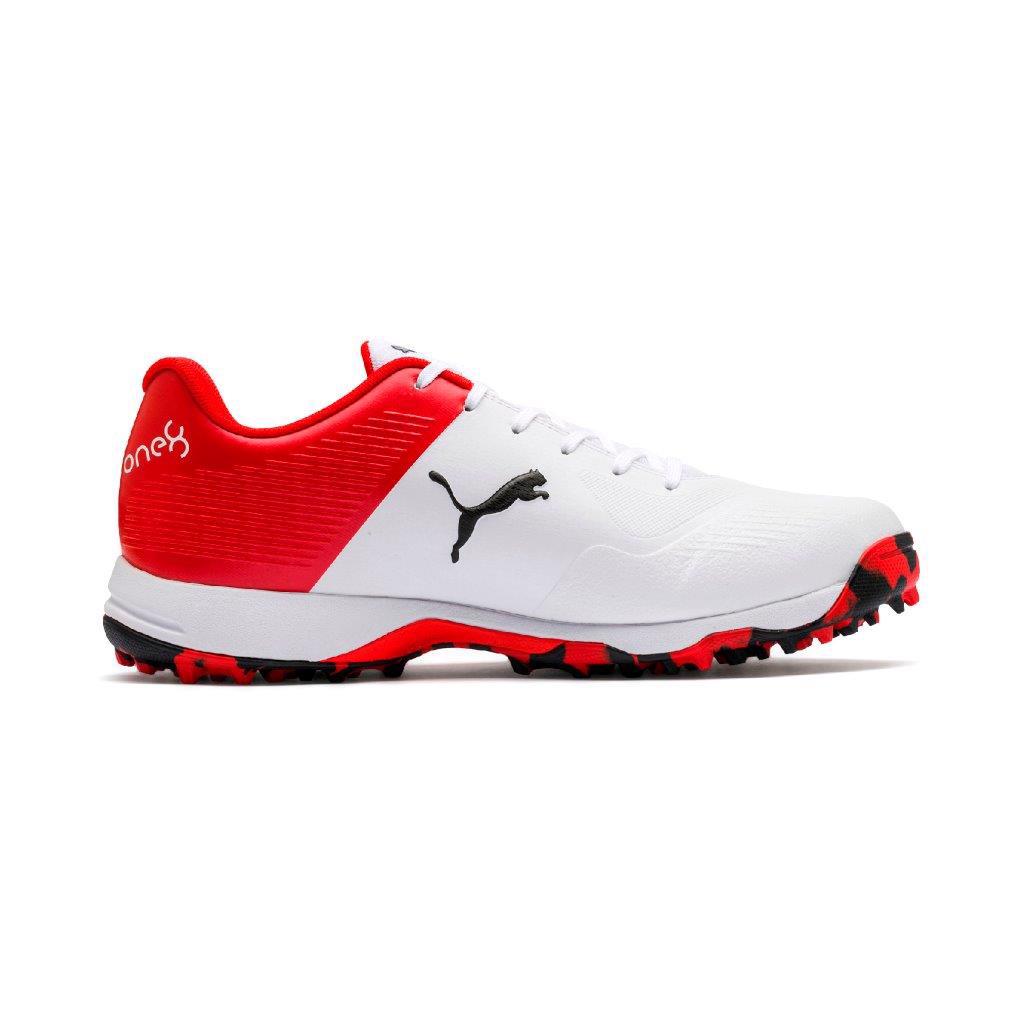Puma Cricket 19 FH Rubber Shoe WHITE/RED - CRICKET SHOES