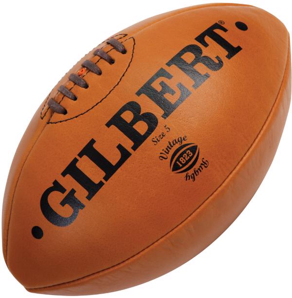 Gilbert Leather Vintage Rugby Ball, Size 5