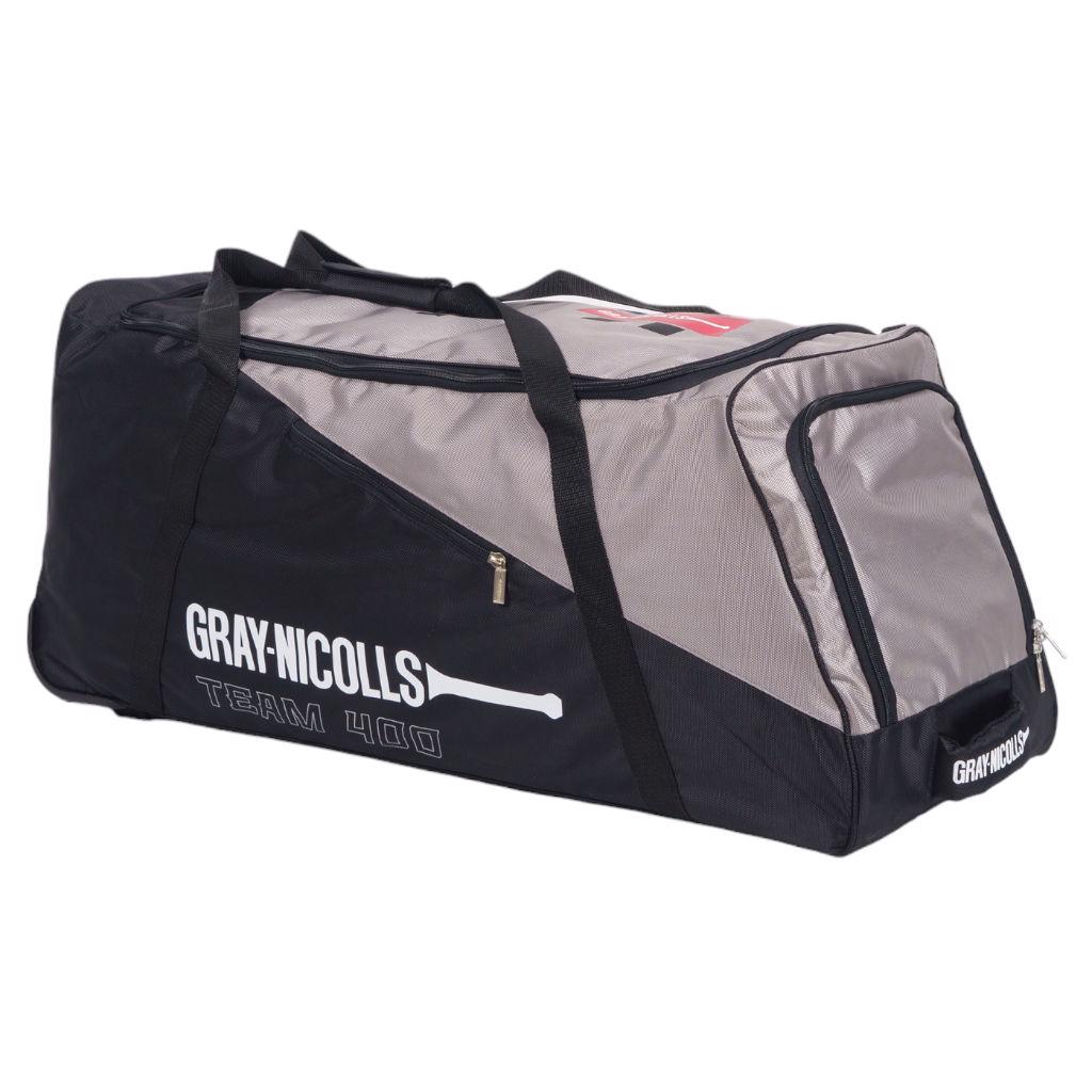 Gray Nicolls Team 400 Cricket Wheelie Bag BLACK/SILVER