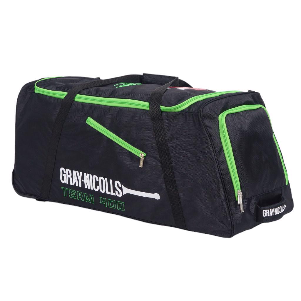 Gray Nicolls Team 400 Cricket Wheelie Bag BLACK/GREEN