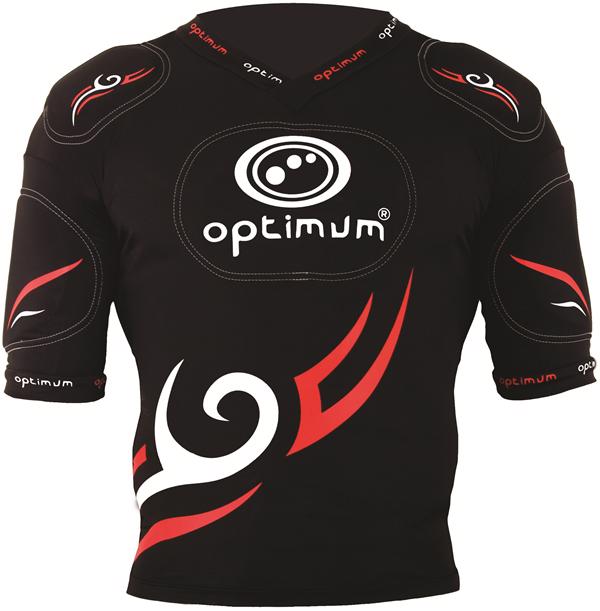 Optimum Tribal Five Pad Rugby Protection BLACK/RED