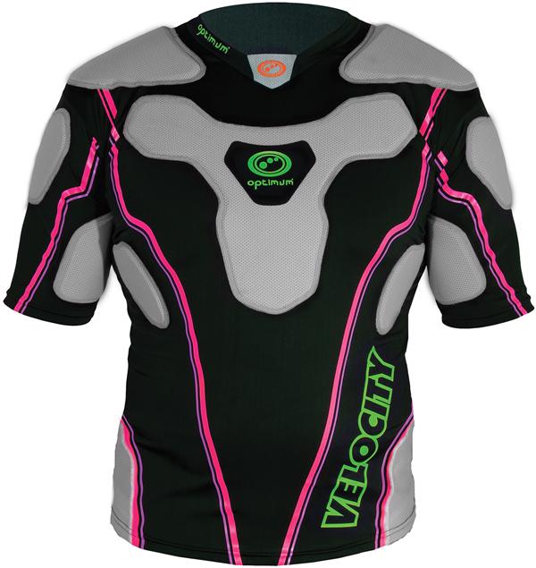 Optimum Velocity Rugby Protective Top, BLACK/PINK