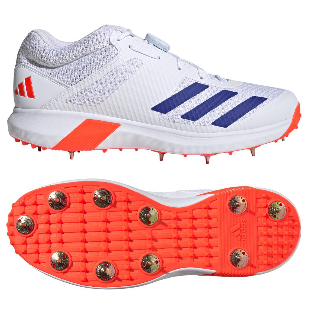 adidas Vector Mid BOA Cricket Bowling Shoes RED/BLUE
