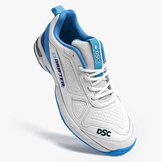 DSC Drifter Spike Cricket Shoes WHITE/BL 