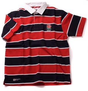 England Rugby Hooped Short Sleeve Rugby% 