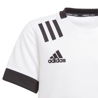adidas 3 Stripe Rugby Jersey WHITE/BLACK 