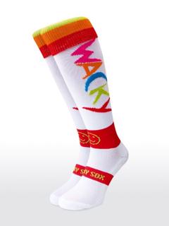 Wacky Sox Junior Angels and Devils Rugby Sock White and Multicoloured 