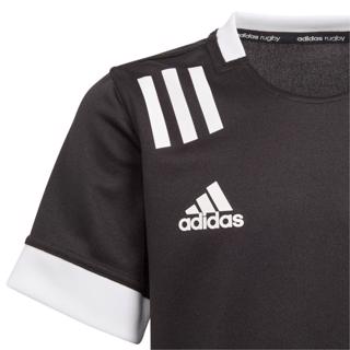 adidas 3 Stripe Rugby Jersey BLACK/WHITE 
