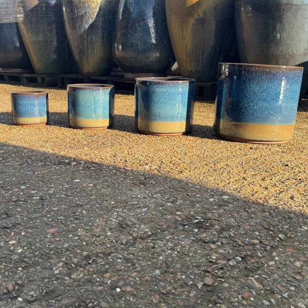 Glazed Ocean Pots Azure