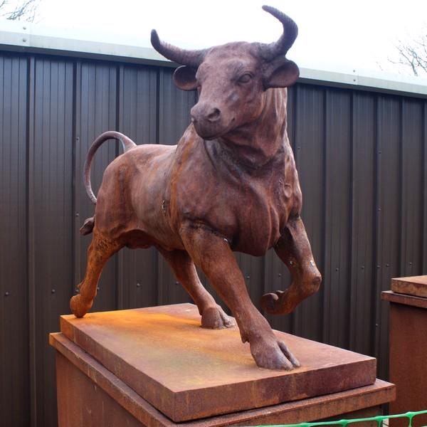 Cast Iron Giant Bull Statue
