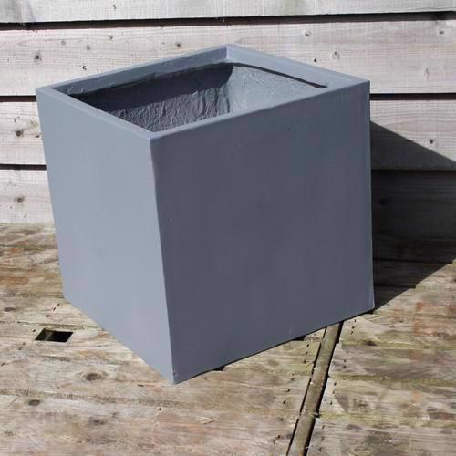 Arcadian Fibrestone - Cubic Box Planter - Grey