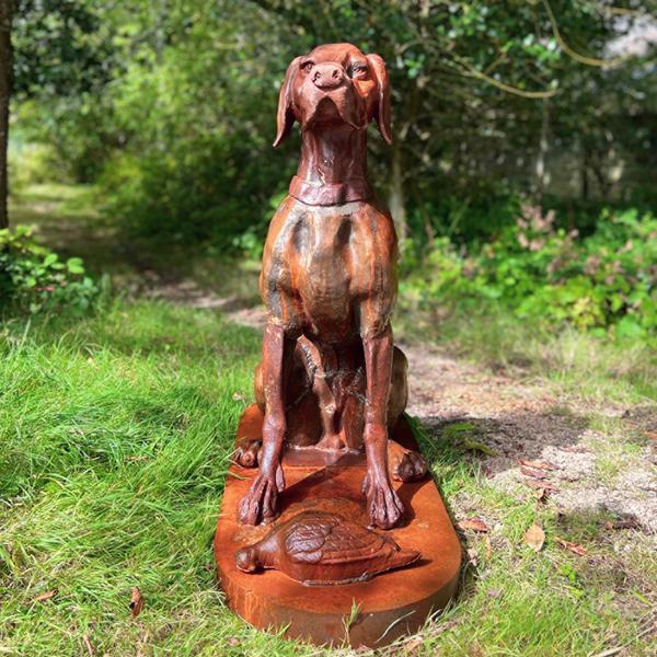 Cast iron Devoted Dogs - Pair Statue