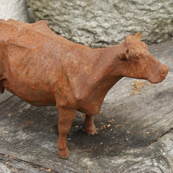 Cast Iron Standing Cow  Statue - 260mm High