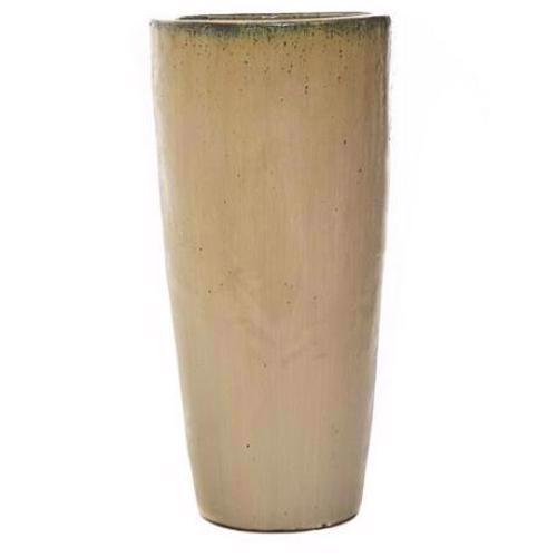 Glazed Tall Round Vase Planter - Cream