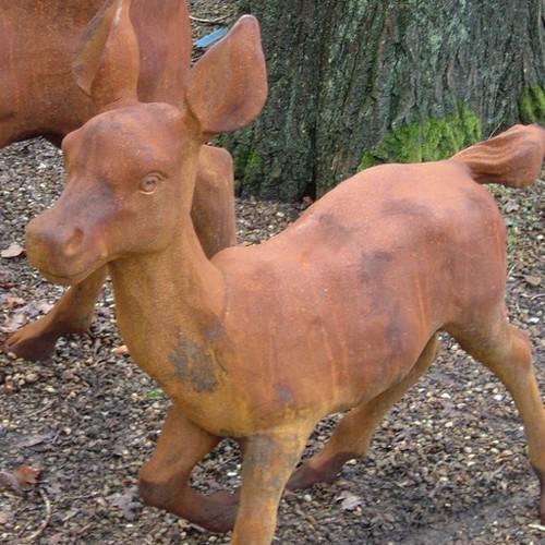 Cast Iron Frolicking Calf  Statue - 450mm High