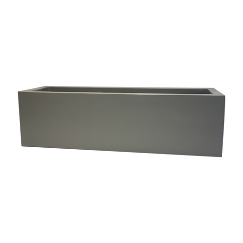 Satin Fibrestone - Rectangular Trough Planter - Grey