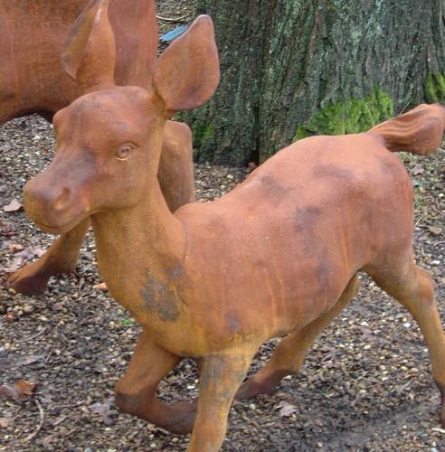Cast Iron Frolicking Calf Statue