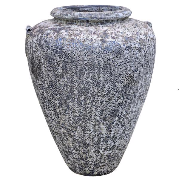 Glazed Ceramic Large Jar - Black Atlantis - 850mm Ø x 1100mm H