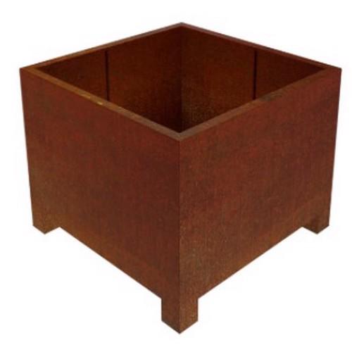 Corten Steel - Pedes Cubic Box Planter - Rust - 800W x 600H x 800L mm
