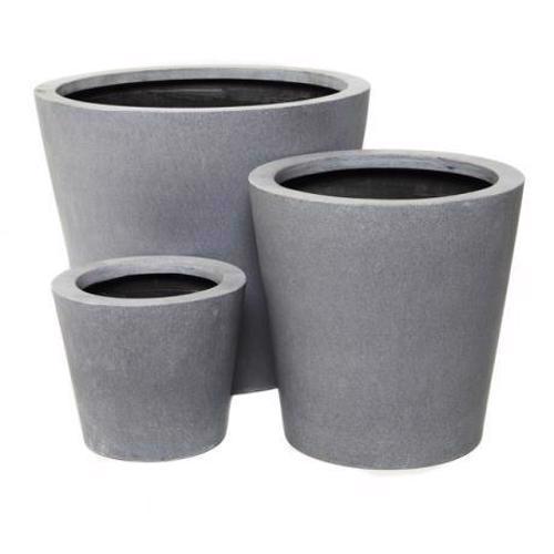 Polystone Contemporary Pot - Grey