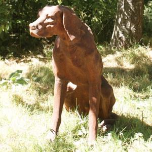 Cast Iron Sitting Rhodesian Ridgeback Statue
