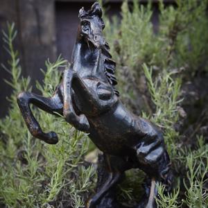 Cast Iron Leaping Stallion Statue
