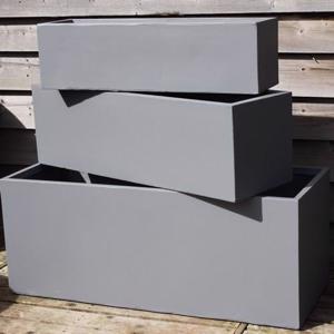 Arcadian Fibrestone - Rectangular Trough Planter - Grey