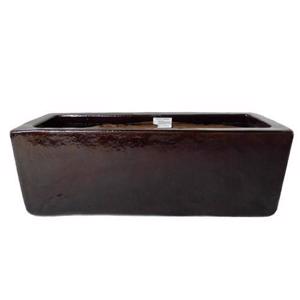 Glazed Rectangular Trough Planter - Brown