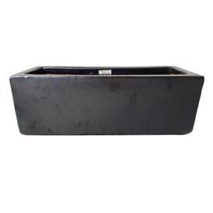 Glazed Rectangular Trough Planter - Charcoal