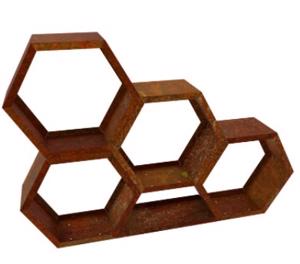 Mevus Linkable Corten Wood Storage - Connector - 385 x 920 x 50 (H)mm