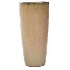 Glazed Tall Round Vase Planter - Cream