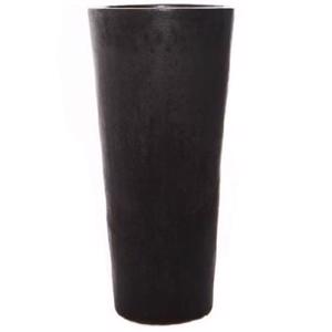 Glazed Tall Round Vase Planter - Charcoal