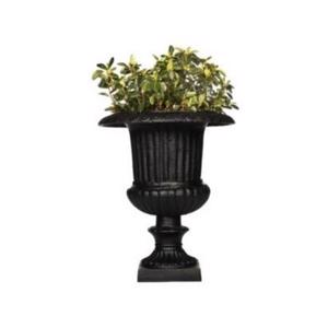 Cast Iron Black Fluted Venetian Urn