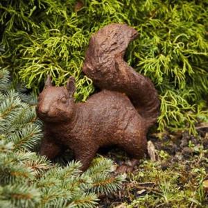 Cast Iron Foraging Squirrel  Statue - 270mm High